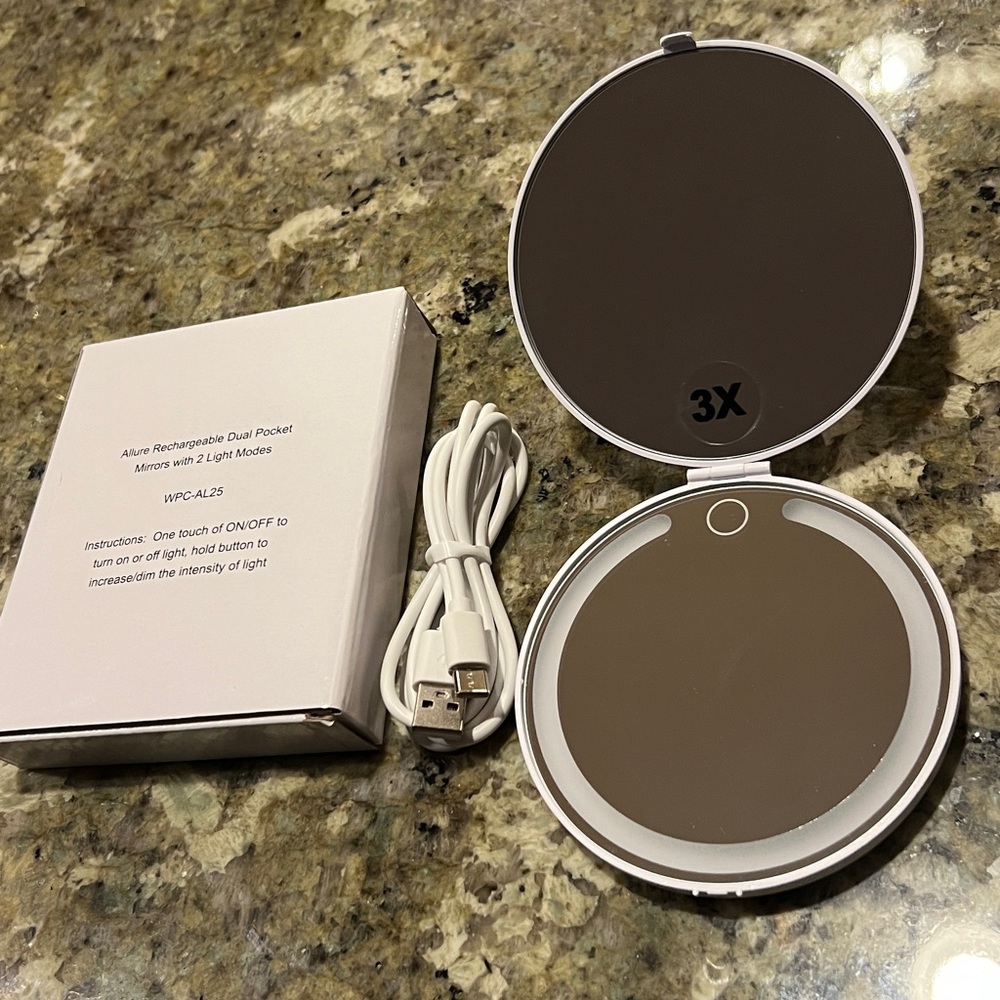 Allure Rechargeable Dual Pocket Mirrors with 2 Light Modes - Discover Colorado